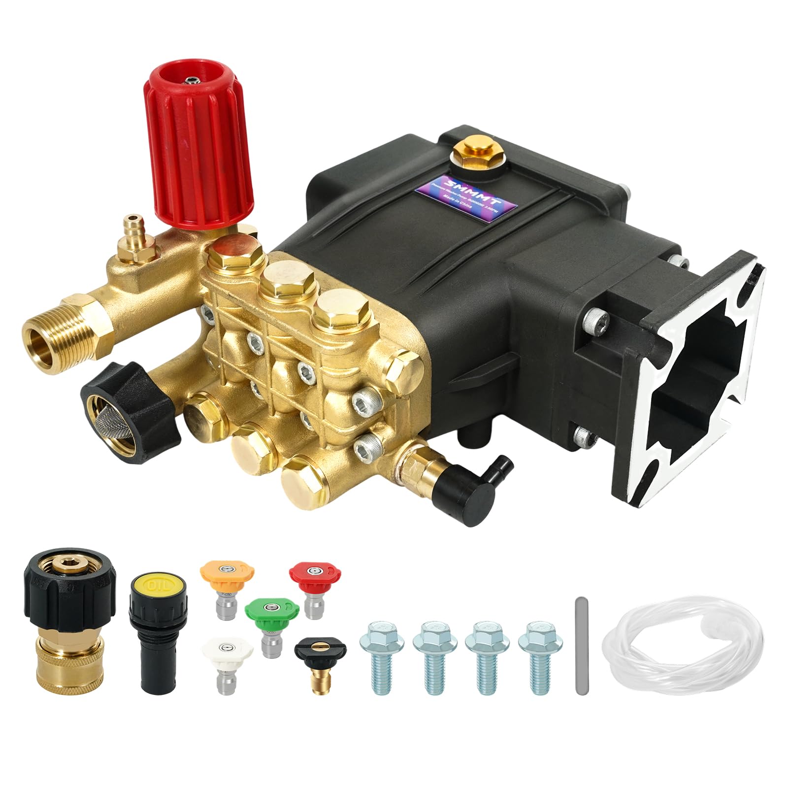 Pompa myjki ciśnieniowej, poziomy tłok 3/10.2 cm, 3300 PSI, 3GPM, zestaw wymiennych pomp myjki z 5 dyszami
