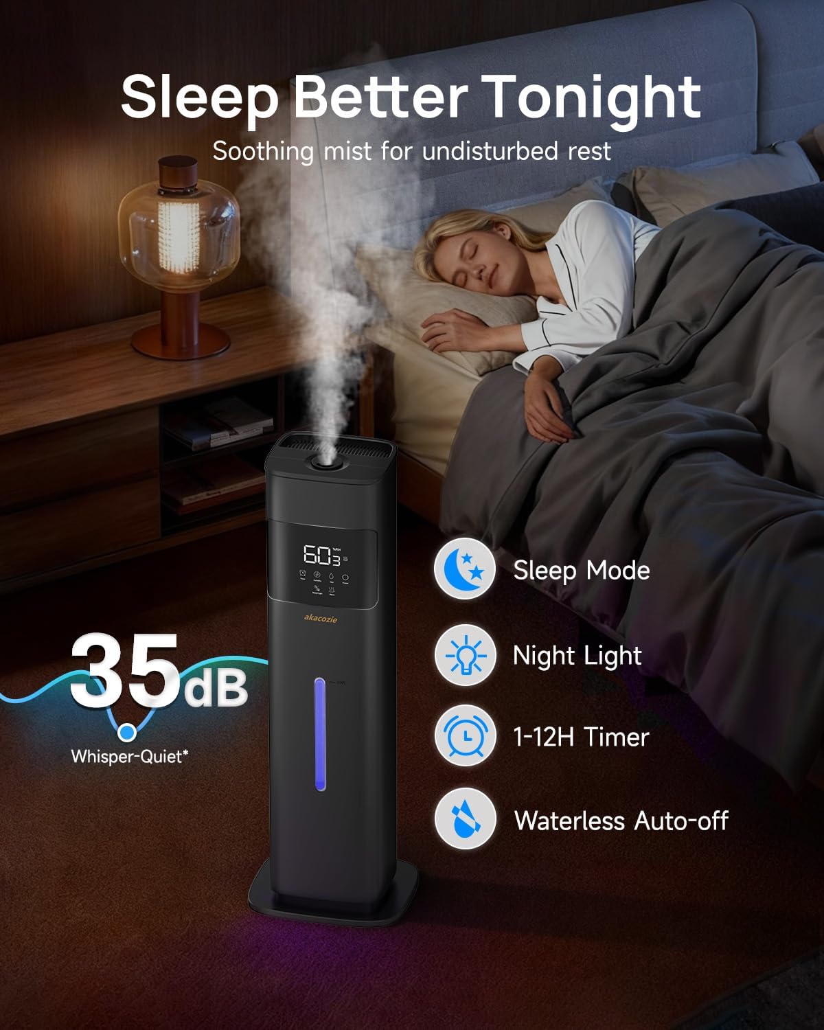 Power button icon on humidifier control panel