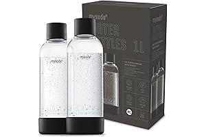 Carbonating Bottles 2Pck 1L - Compatible, Drink mate, Wassermaxx, Aqvia, Sodapop & Levivo 