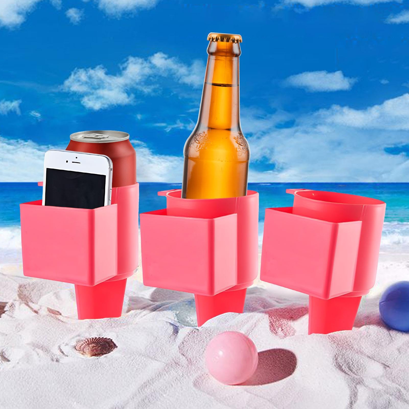 Porte-gobelet de sable - Porte-gobelet portable pour boissons de plage - Porte-gobelet peu encombrant - Accessoire de plage - Dessous de verre pour clés, lunettes de soleil, extérieur Porte-gobelet de sable - Porte-gobelet portable pour boissons de plage - Porte-gobelet peu encombrant - Accessoire de plage - Dessous de verre pour clés, lunettes de soleil, extérieur