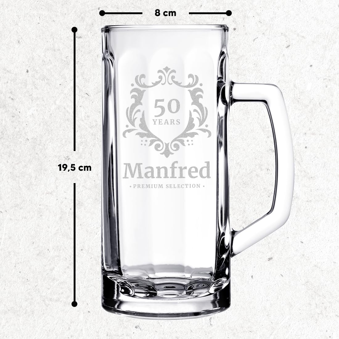 Bicchiere da birra da 0,5 litri con incisione personalizzata, boccale da birra per Pils e birra bianca, con nome, regalo da uomo, papà e nonno, idea regalo per bevitori di birra, compleanno