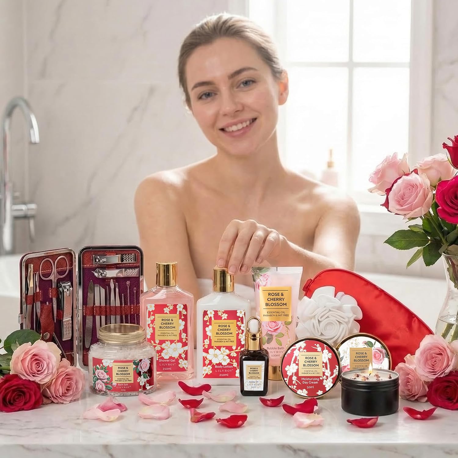 Mothers Day Gifts for Mom Spa Gift Set for Women - Luxuious Bath and Body Gift Set Beauty Care Kit with Shower Gel | Valentines Day, Birthday, Christmas Gifts for Her Wife Pampering Kit for Travel