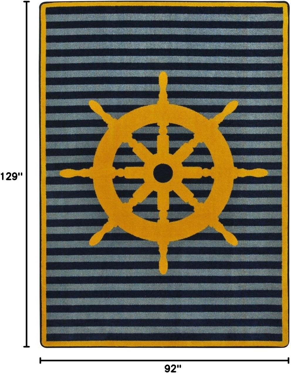 Joy Carpets Kid Essentials Set Your Course Childrens Rugs, Yellow, 7'8" x 10'9"