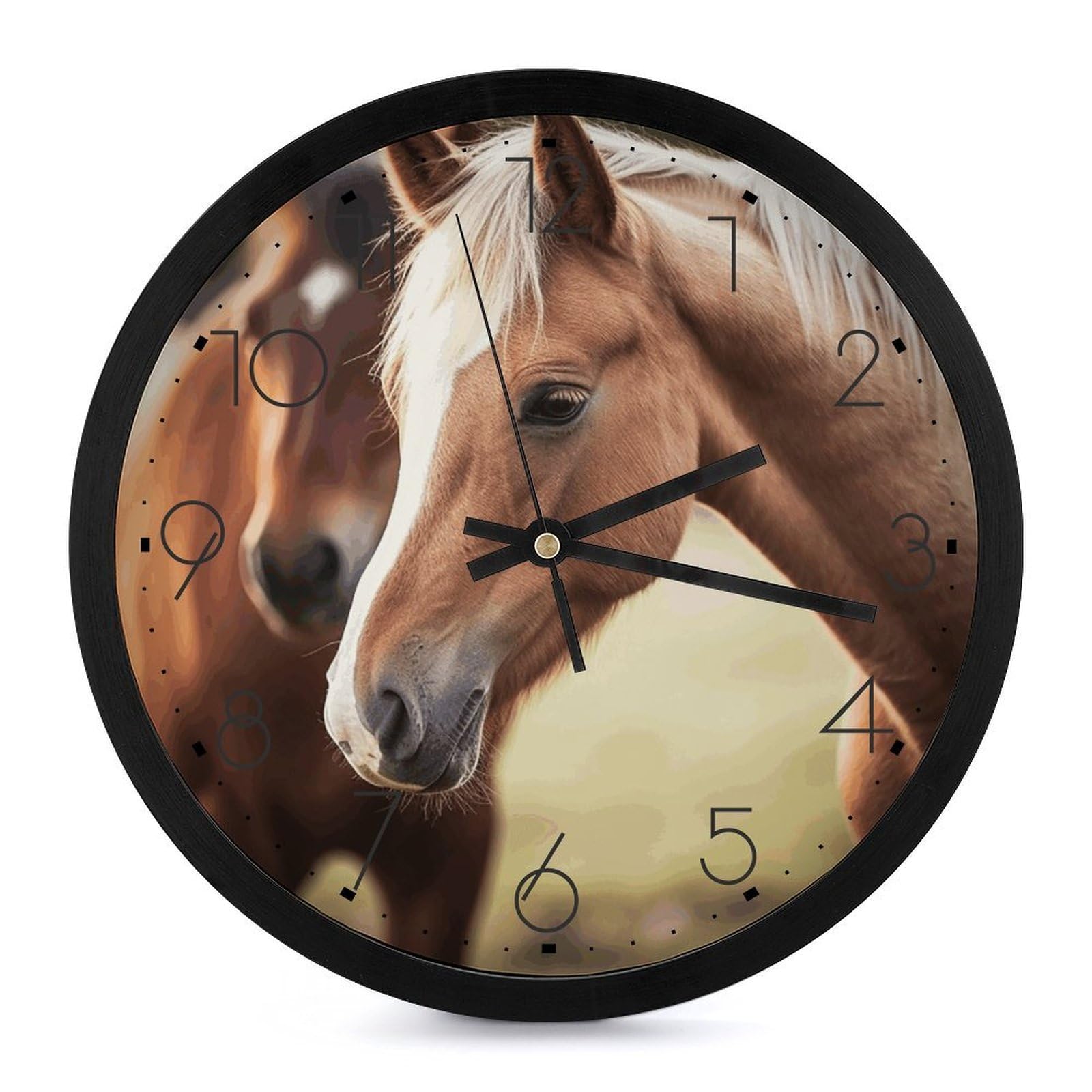 Horloge murale analogique ronde de 25,4 cm avec mécanisme sans tic-tac
