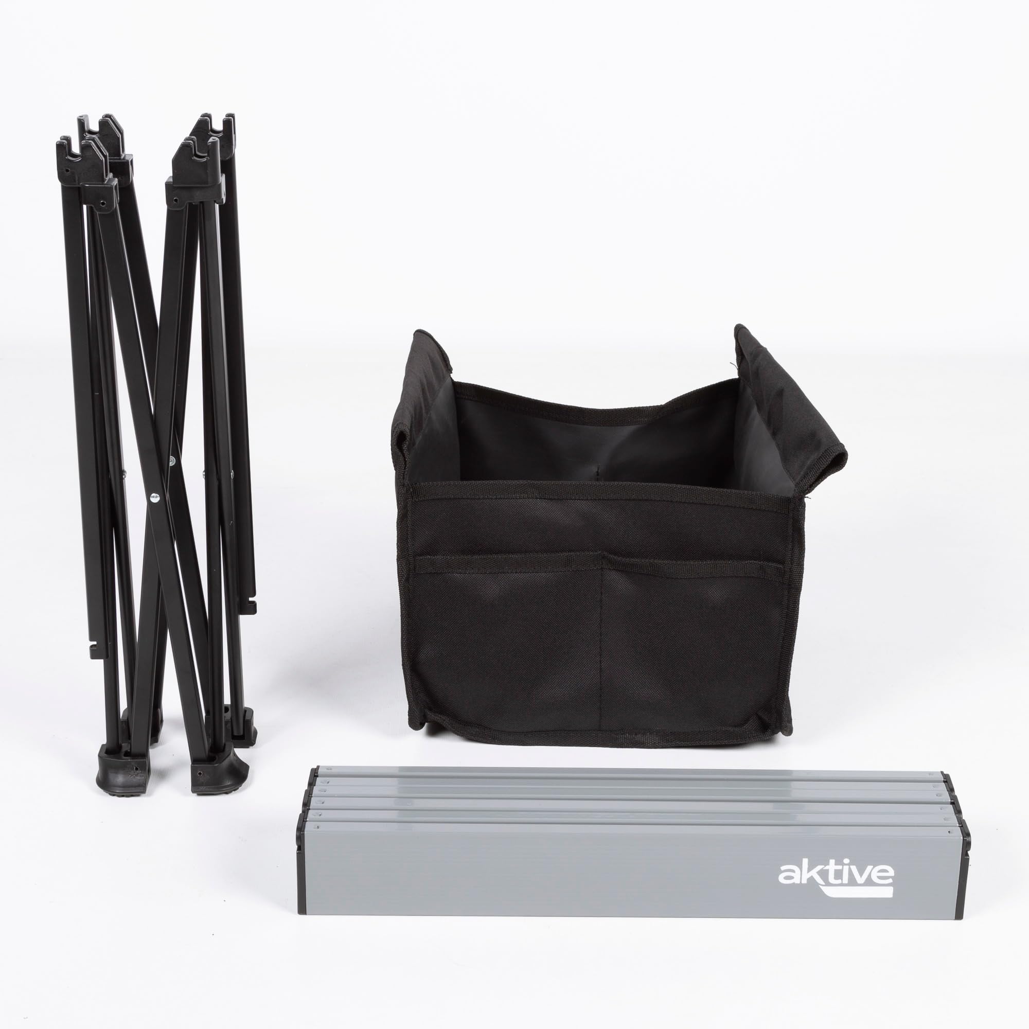 AKTIVE Camping- Table de Camping Pliante avec Sac de Rangement, Table de Camping Pliable Légère et Solide, Polyester et Aluminium, Plage ou Jardin, 40X35X30 cm