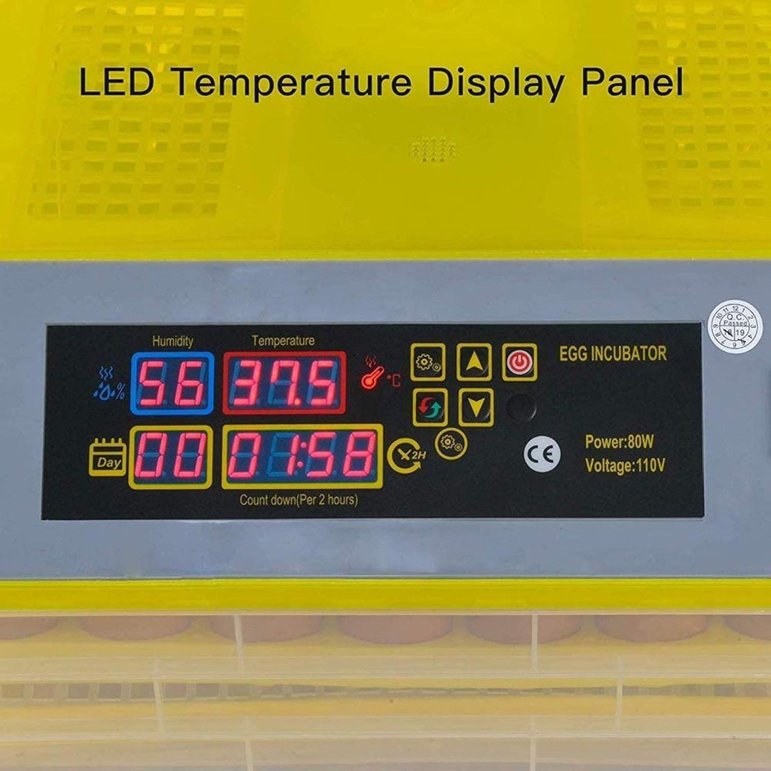 Eggs Incubator, 96 Eggs Digital Incubator, Temperature Humidity Control Automatic Turning Incubator Poultry Hatcher, for Hatching Chicken Duck Goose Quail Birds Turkey