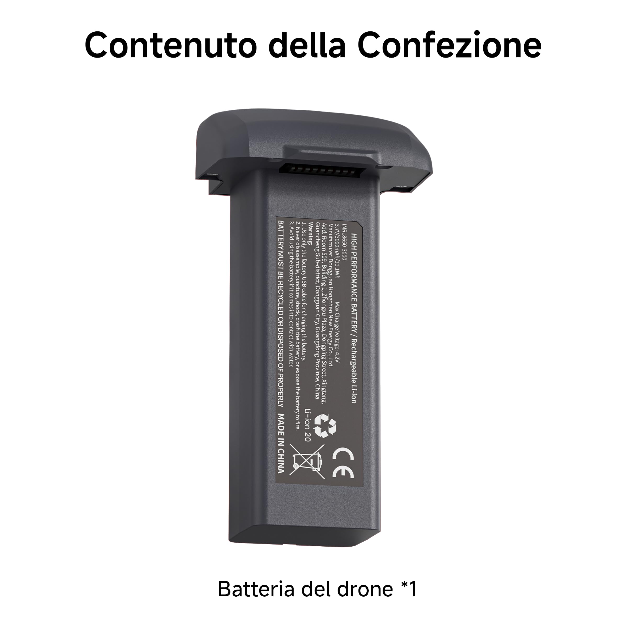 Ameta Batteria per Drone S20 Pro, 3,7 V, 3000 mAh, Batteria Ricaricabile per Drone Quadcopter RC, Nero