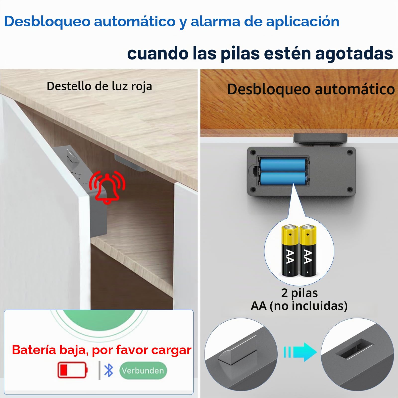 Cerradura electrónica del cajón NFC, RFID, eLinkSmart sin llave, aplicación Bluetooth, seguridad infantil oculta, gris, para camuflaje licor, despensa