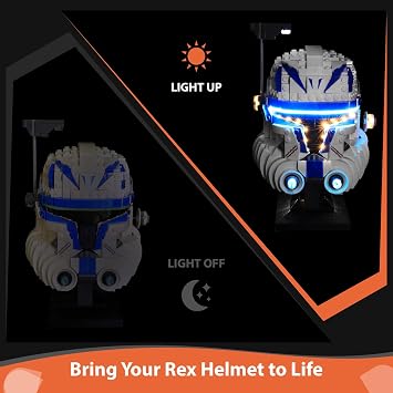 LED Light Kit Compatible with Lego 75349 Captain Rex Helmet - Clone Wars Commander Decor Lighting Set for Lego Star Wars 75349 Building Blocks Model (NO Building Model Bricks)
