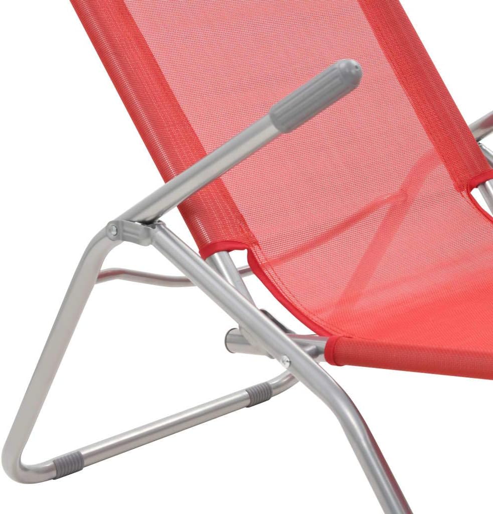 Folding Sun Loungers 2 pcs,Outdoor Chaise Lounge,Patio Lounge Chair,Beach Sunbathing Chair,Camping Chair,Portable Loungers,for Outdoor Sunbathing,Patios,Pools,Lawns,Camping,Textilene Red