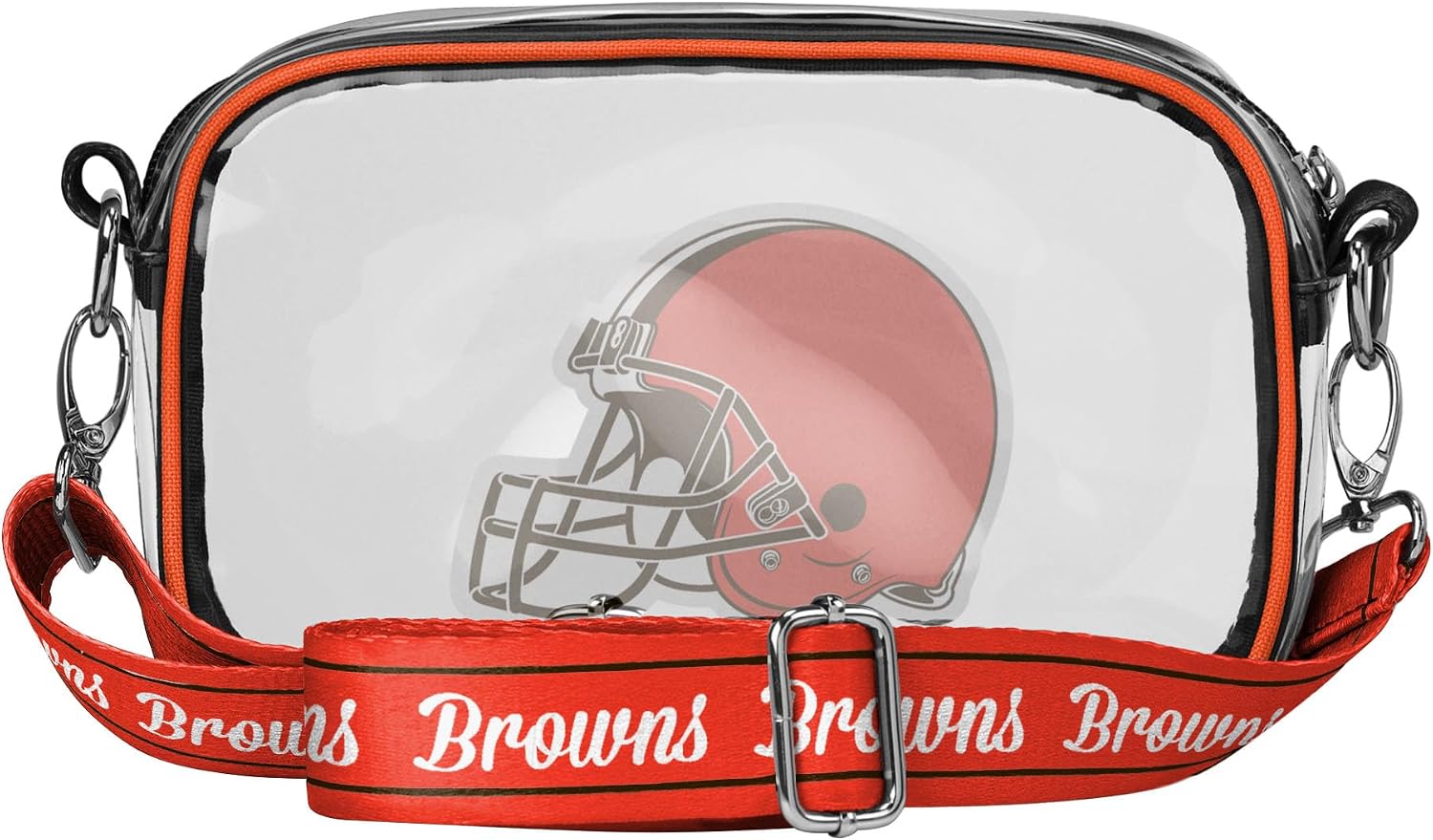 FOCO NFL Womens NFL Team Logo Stripe Clear Crossbody Bag