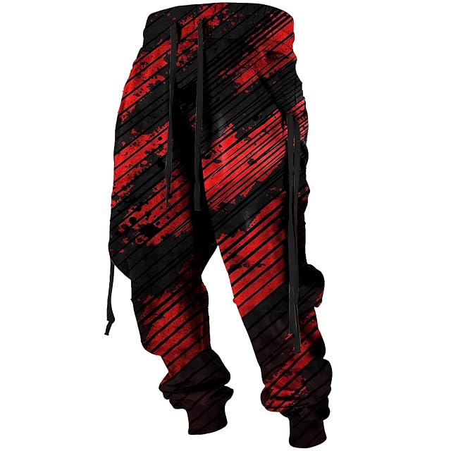 Mens Sweatpants Graphic Vintage Elastic Bottom Drawstring with Pockets Slim Fit Casual Joggers Tapered Pants