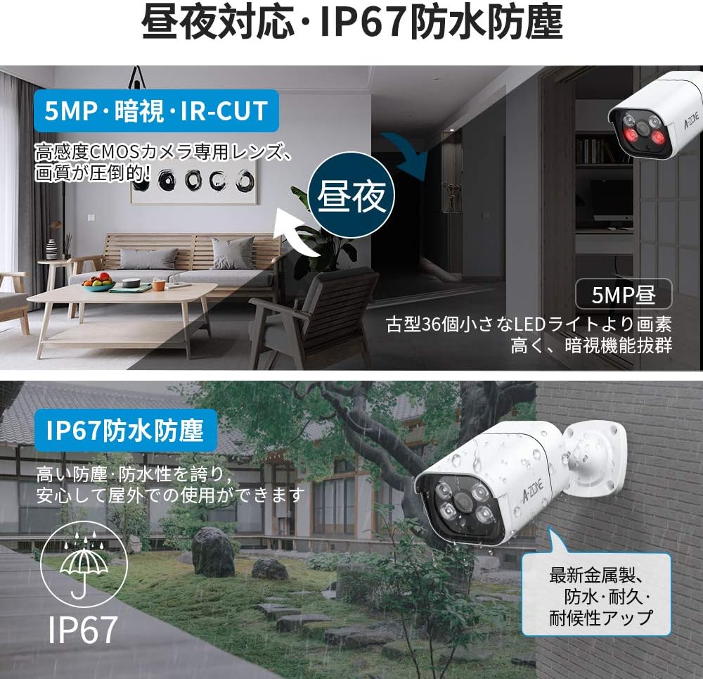 Image showing IP67 waterproof and dustproof features for outdoor camera installation