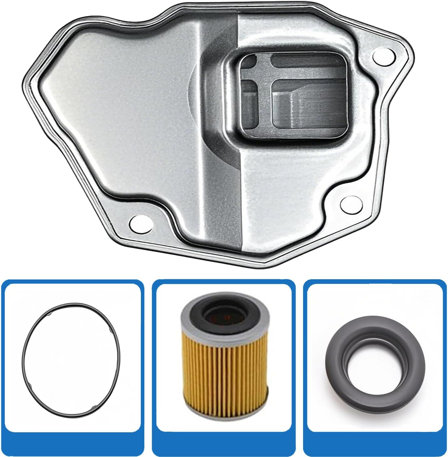 Automatic CVT Transmission Filter & Oil Pan Gasket Kit（20 holes) - Fits 2007-2012 Nissan Altima 2.5L,2008-2013 Rogue,2007-2012 Sentra 2.0L with JF011E RE0F10A RE0F10B Gearbox - Oil Strainer Gasket Kit