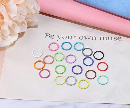 Miniatura 2 de Shapenty 20 colores de 0.394 in de hierro abierto anillos de salto conectores de anillos divididos para llavero, collar, pulsera, pendientes,
