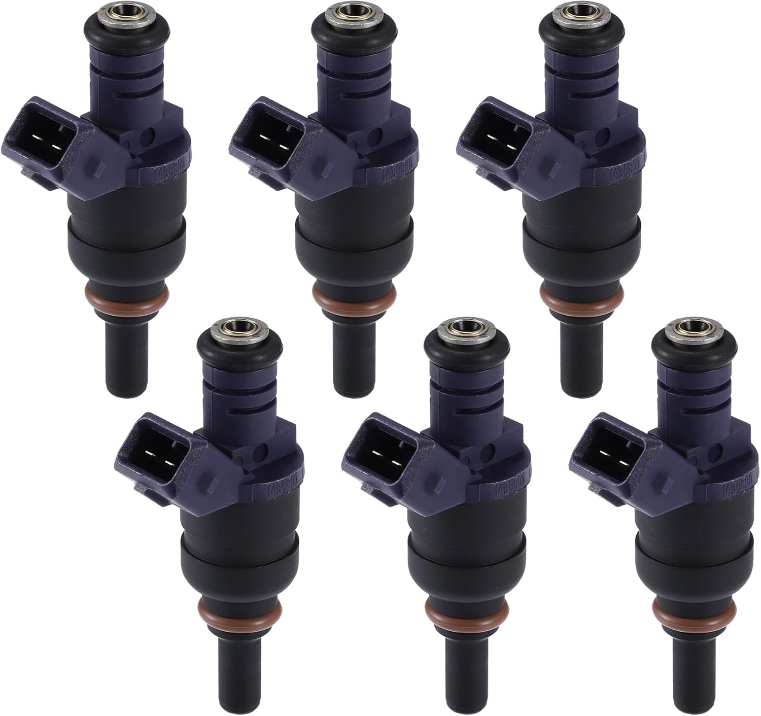 ACROPIX Car Fuel Injector Nozzle Replacement Fit for BMW 330i 2001-2005 NO.1439800 - Pack of 6 Black