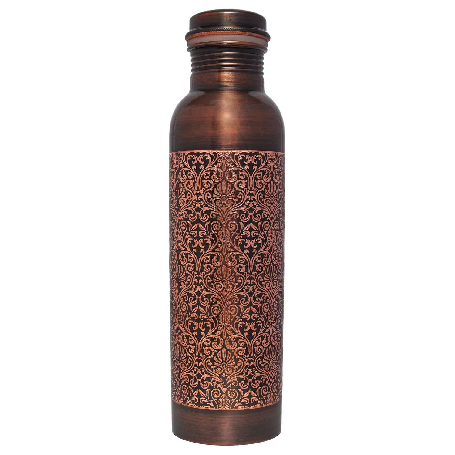 ANCIENTIMPEX Pure Copper Water Bottle – 950 ml, Premium Retro Finish with Etching Pattern, Ayurveda Health Benefits, Eco-Friendly & Leak-Proof