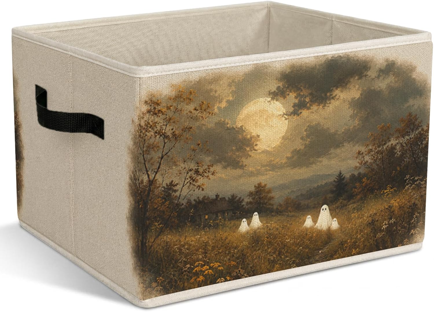 Vintage Ghost Family Landscape Foldable Storage Bins with Handles