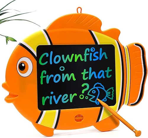 Madiwai - Tableta de escritura LCD de pez payaso, 9 pulgadas, colorida, tableta de dibujo, juguete educativo y de aprendizaje para niños y niñas de