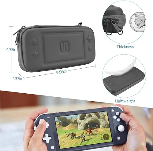 Vista 5 de CoBak Carrying Case for Nintendo Switch Lite - with 1 Screen Protector, 1 Grip Case and 4 Thumb Grip Caps, Ultra Slim Premium EVA Travel Pouch