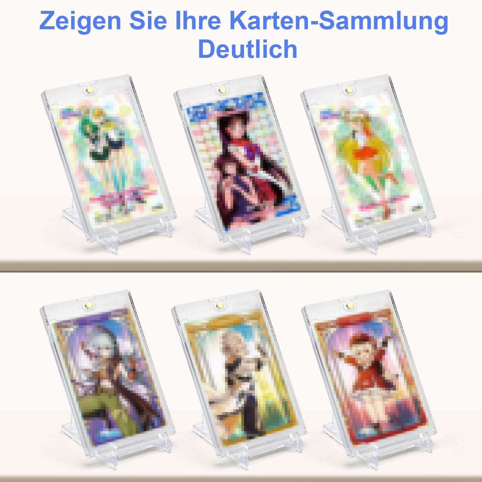 8 sztuk magnetycznych uchwytów na karty, karty kolekcjonerskie, UV, etui na karty do gry, 35 PT, z 6 stojakami na karty, karty handlowe na Pokemony, Yugioh, Magic, TCG, MTG, kolekcja kart