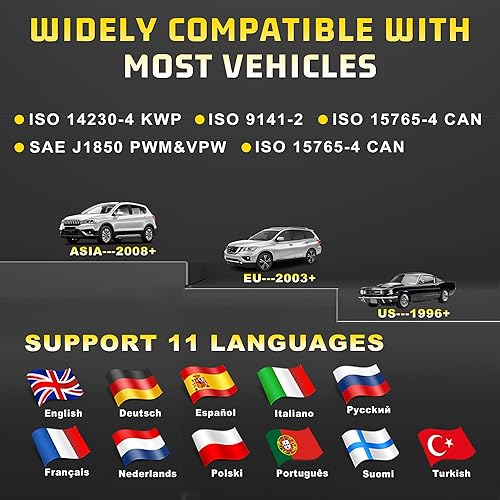Miniatura 5 de Escáner AT500 OBD2 para diagnóstico de automóvil, lector de código de luz de verificación del motor, preparación I/M, verificación SMOG automotriz,
