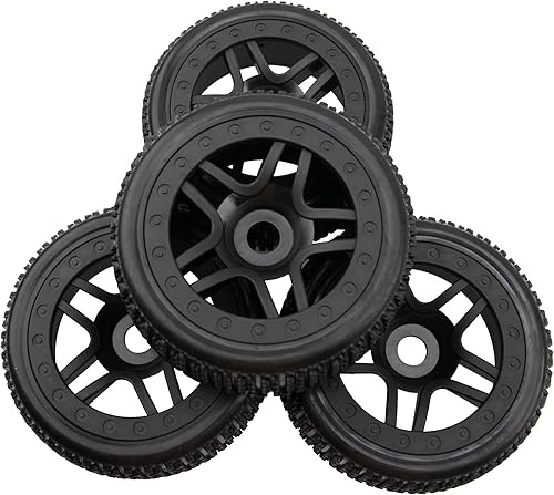 Miniatura 10 de ShareGoo OD 4.4 pulgadas 18 neumáticos para buggy, llantas hexagonales de 0.67 pulgadas y neumáticos de goma compatibles con Redcat Teamc Losi HPI