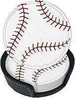 Vista 14 de 6 posavasos de cuero con temática de fútbol americano para bebidas con soporte, juegos de posavasos para mesa de bebidas, para sala de estar