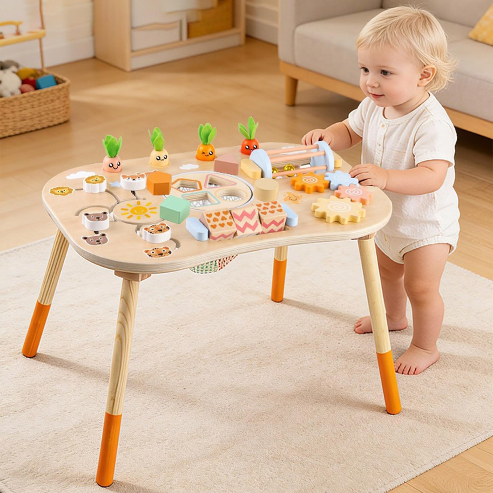 Holzsortierspiel, Aktivitätsbrett, Puzzle Spieltisch, Spielzeug für Lernen Vorschulalter, Feinmotorik, pädagogisches Aktivitätsspielzeug, Früherziehung, Holztisch
