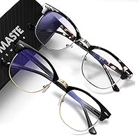 Vista 131 de Lentes Aomaste con bloqueo de luz azul, retro, con semi montura, UV400, lentes transparentes para computadora, unisex