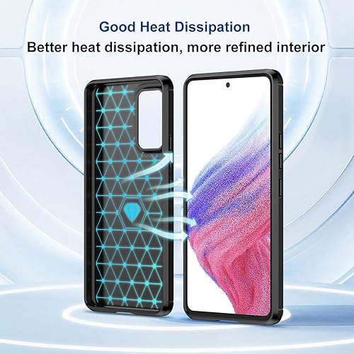 Miniatura 6 de Funda compatible con Samsung Galaxy A53 5G, funda delgada para teléfono con absorción de golpes, funda protectora de goma TPU de fibra de carbono,