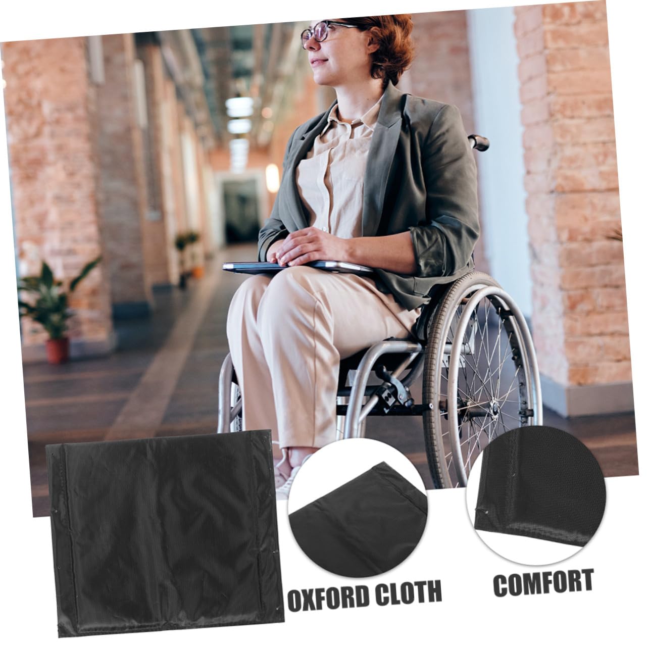 Repuestos Ideales para Asiento de Silla de Ruedas 2 Cojines de Tela Oxford Negra, Antideslizantes y Fáciles de Limpiar para Accesorios de Sillas de Ruedas
