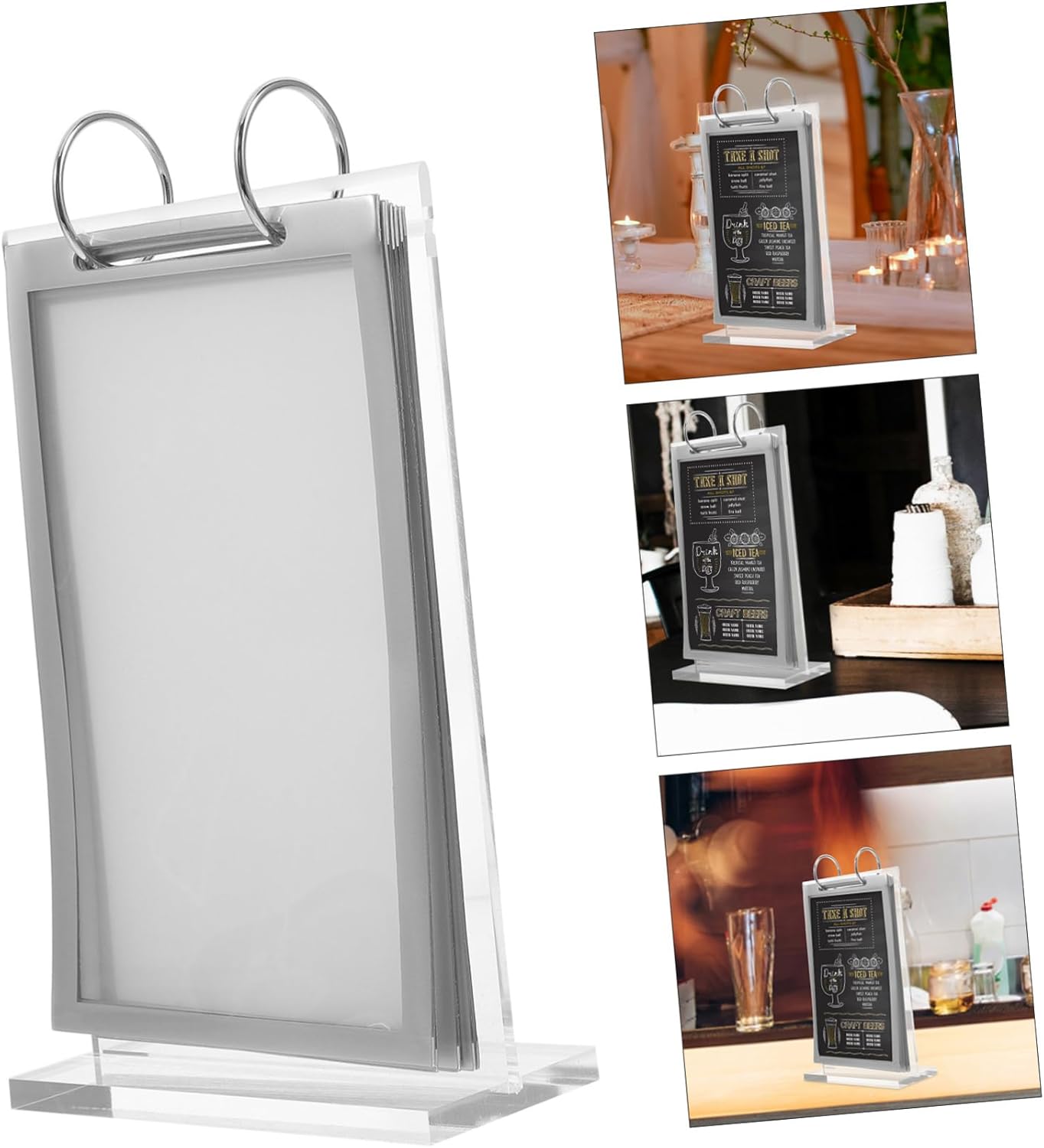 5pcs Professional Menu Display Stand Flip Sign Holder for Restaurant Lightweight Menu Holder Stand for Office Home