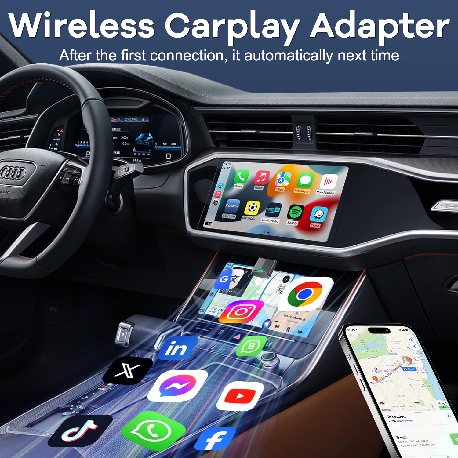 Amazon.com: Wireless CarPlay Adapter, Mini Size Apple Carplay