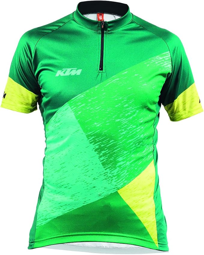 KTM MTB Maglia da Ciclismo – Gr. L – Maniche Corte – Verde – Tasca  Posteriore (5-002) : Abbigliamento
