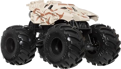 Hot Wheels Monster Trucks, camión monstruo de gran tamaño, camión de juguete fundido a presión a escala 124 con ruedas gigantes y diseños geniales