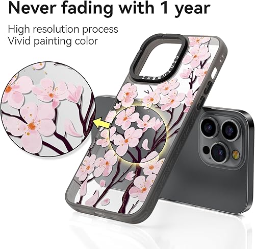 Miniatura 4 de casevivid Funda compatible con iPhone 14 Pro, bonita estética, duradera y a la moda, divertida funda para teléfono, diseño de flor de cerezo