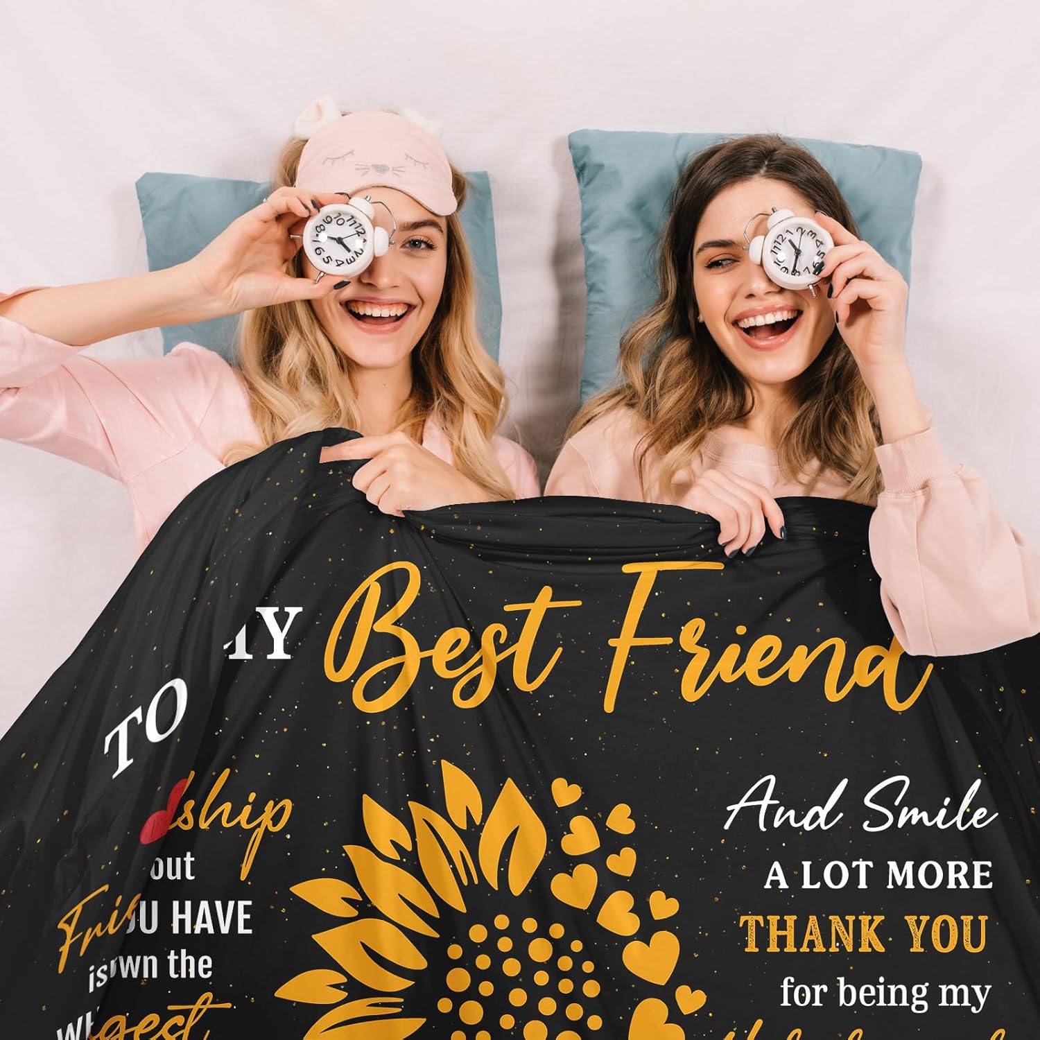 Gifts for Best Friend Valentines Day, Friendship Gifts for Women, Best Friend Birthday Gifts Throw Blanket 60" x 50", Bestie Gifts for Woman, BFF Gifts, Soul Sister Gifts - Image 2