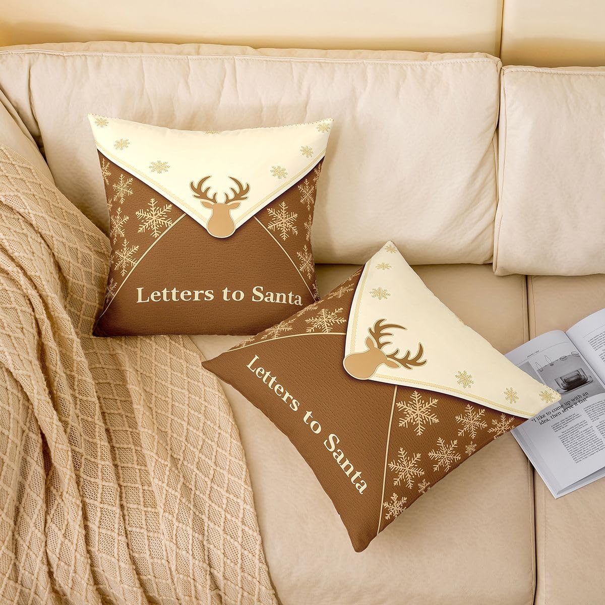Homewish Paquete de 4 fundas de almohada de 45,7 x 45,7 cm, diseño de