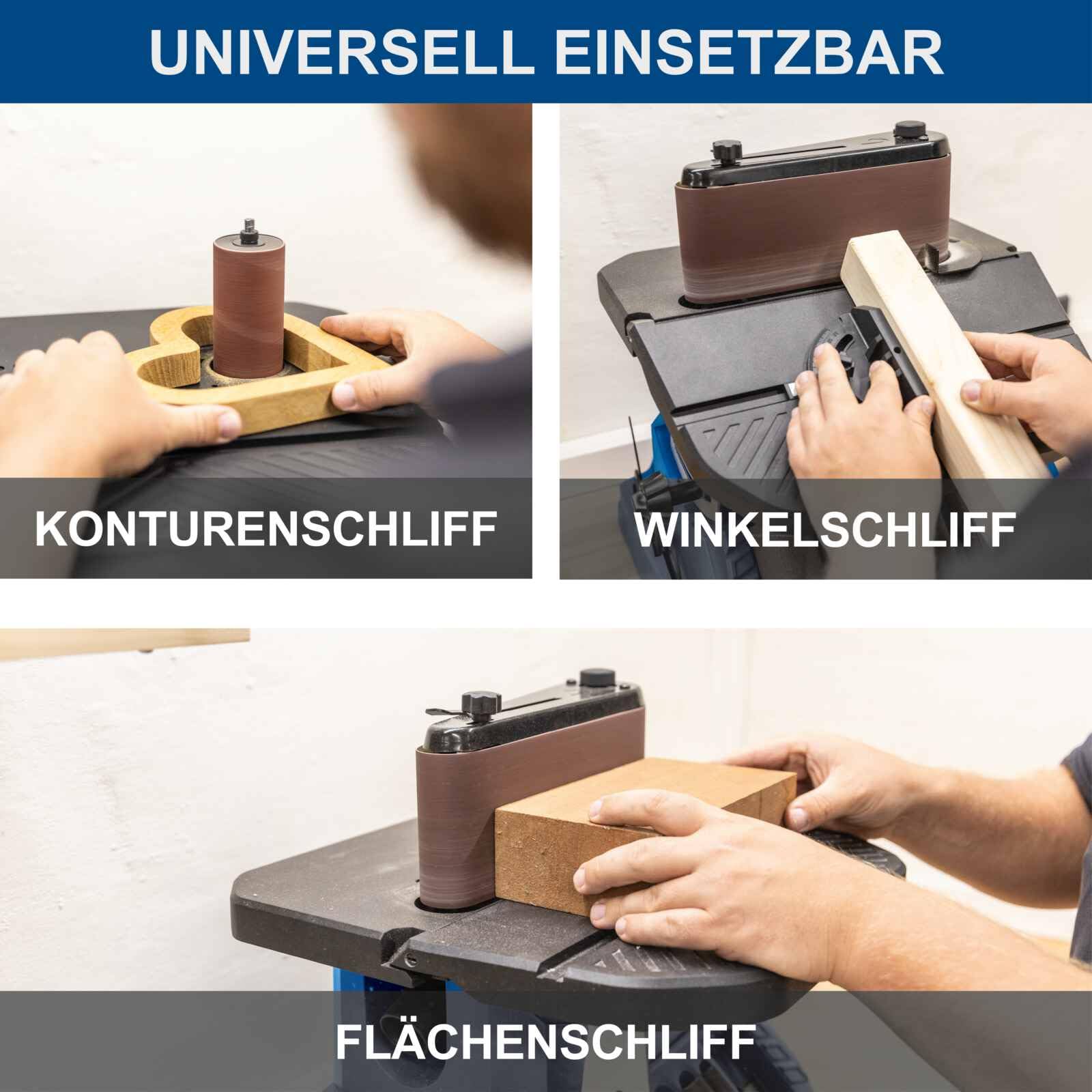 Scheppach Smerigliatrice oscillante OSM600, potenza 450 Watt, inclinabile fino a 45°, oscillazione 16 mm, con 5 manicotti abrasivi e 4 rulli abrasivi gommati (modello 2025)