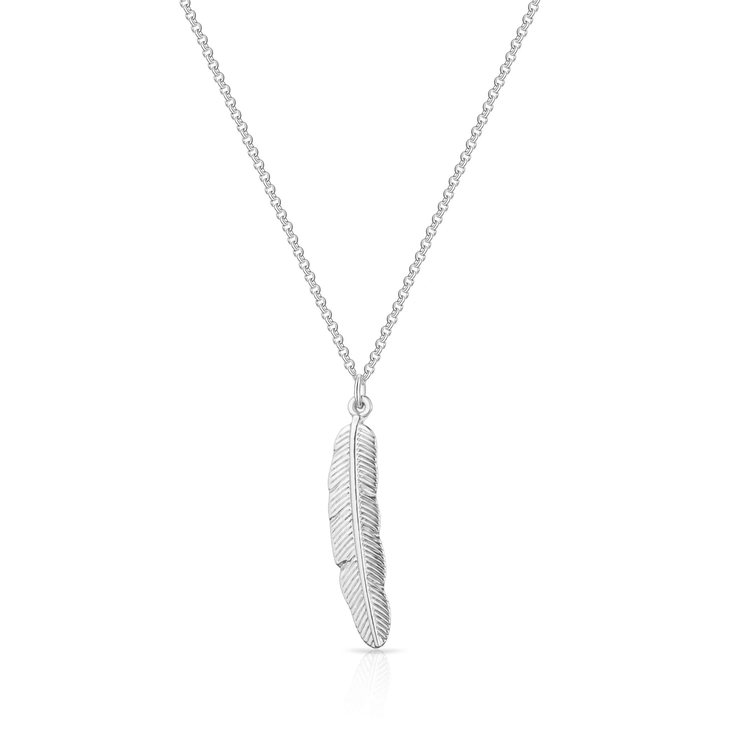 Philip JonesSilver Plated Feather Necklace