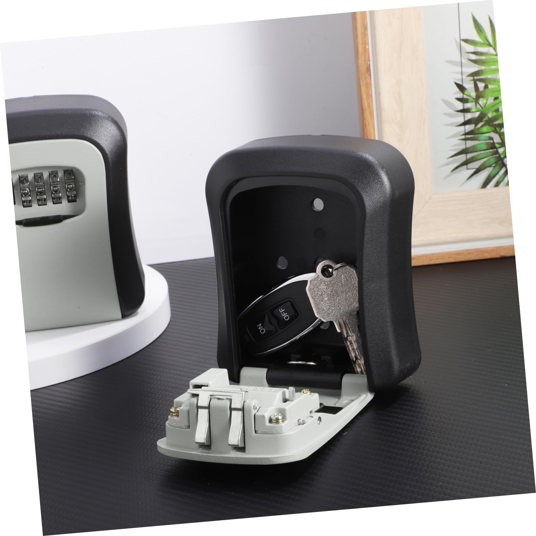 Housoutil 2sets Portachiavi da Parete con Combinazione Cassetta di Sicurezza per Chiavi Organizer Portachiavi Resistente alle Intemperie Nascondi Chiavi con Chiave di Casa Scatola di Sicurez