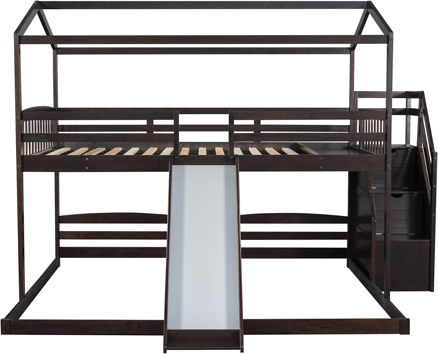 Detailed dimensions diagram of the BOVZA House Bunk Bed