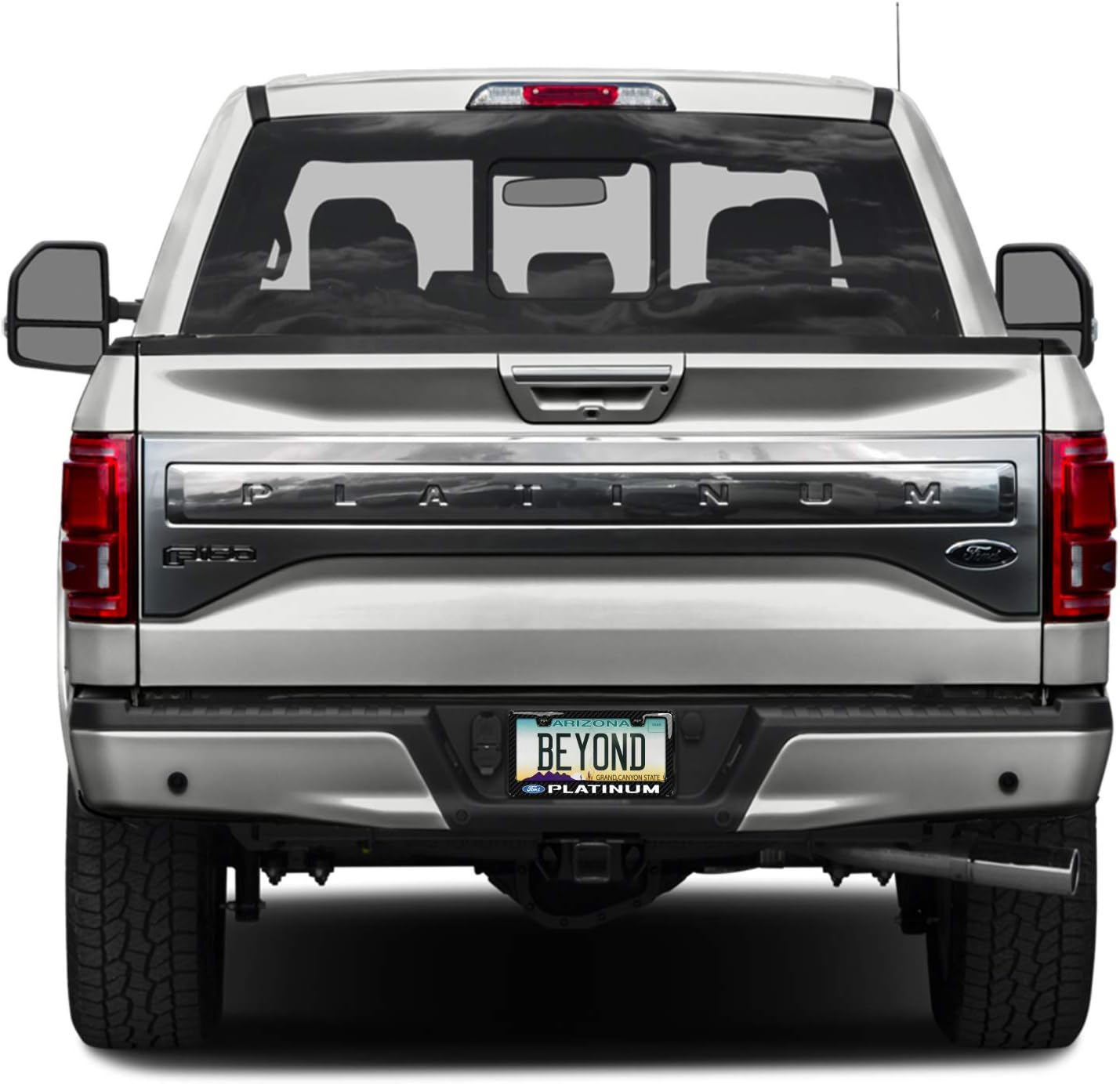 iPick Image for Ford Platinum Black Real 3K Carbon Fiber Finish ABS Plastic License Plate Frame