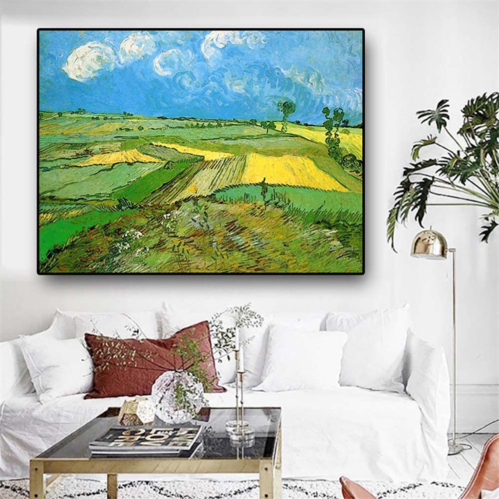 Impressionnisme pour salon : toile Van Gogh Champs de Blé à Auvers