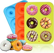 Silicone Donut Pan Molds, VECTOP 3 PCS Nonstick Donut Mold Trays Pans,Cake Biscuit Bagels, Donut Molds for Baking Perfect Shaped Doughnuts