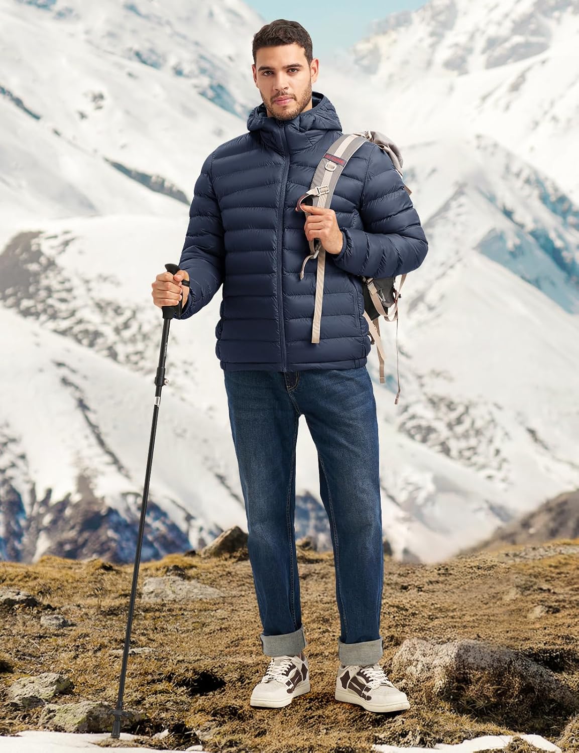 TBMPOY Men's Lightweight Packable Puffer Jackets Hooded Winter Bubble Coat Warm Water-Resistant for Travel Casual Hiking - Image 3