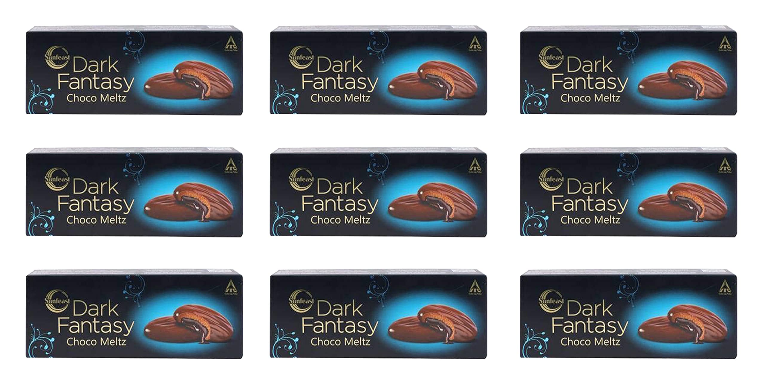 Dark Fantasy Choco Meltz 75g (Pack of 9) – Crisp Choco Cookie in the Centre - Triple-Layer Chocolatey Delight – Chocolate Coating on Outside