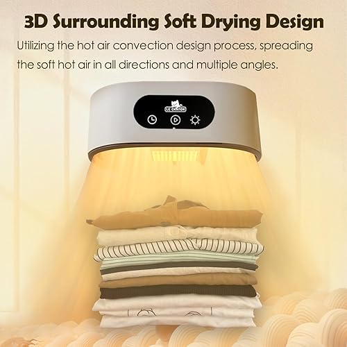 Miniatura 3 de KEDAO Secadora de ropa portátil, cómoda y compacta, mini secadora para viajes, dormitorio, apartamento, secadora portátil de alta calidad, fácil de