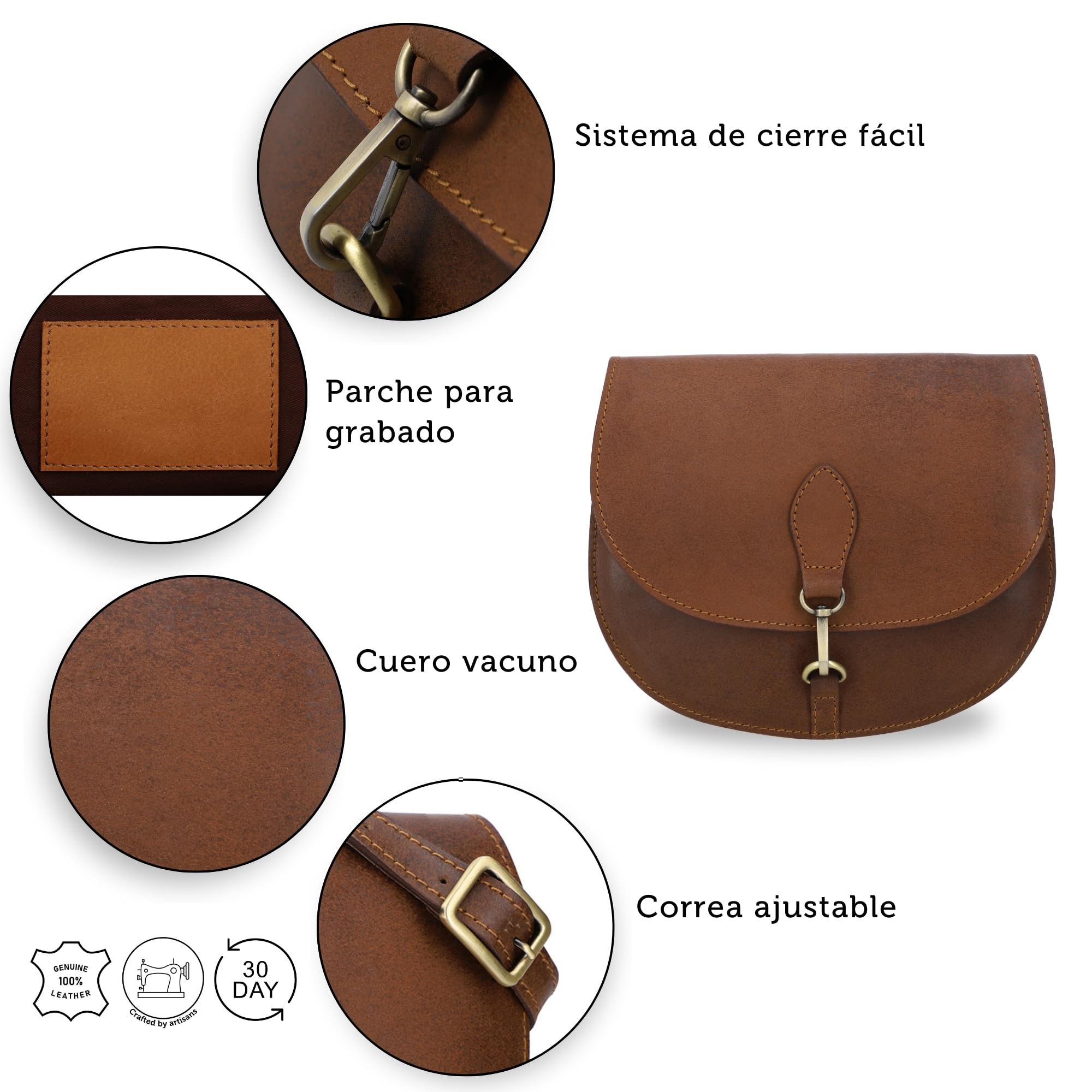 Gusti Bolso de cuero Wiebke. Bolso de noche pequeño de piel